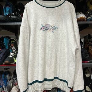 Vintage Cape Cod White and Green Sweater